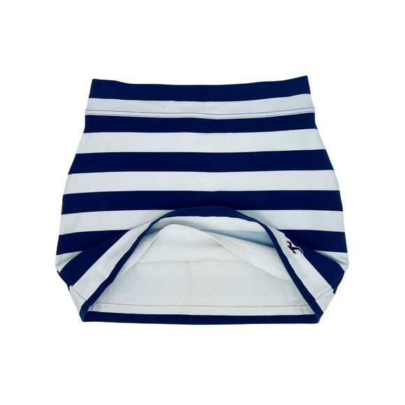 Vintage Y2K Hollister Jersey Stretch Blue & White Striped Bodycon Mini Skirt - Picture 5 of 16